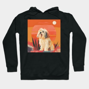 Lhasa Apso in 70's Hoodie